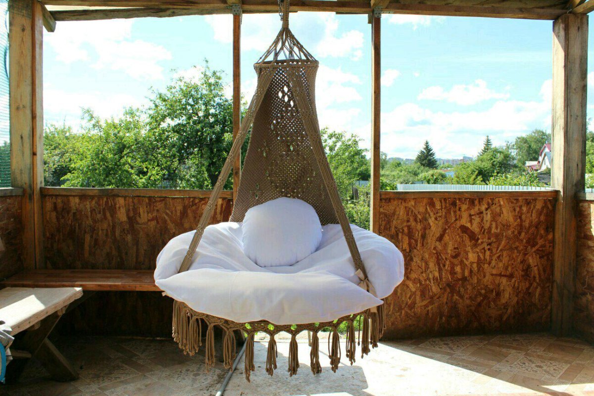 Подвесное кресло макраме