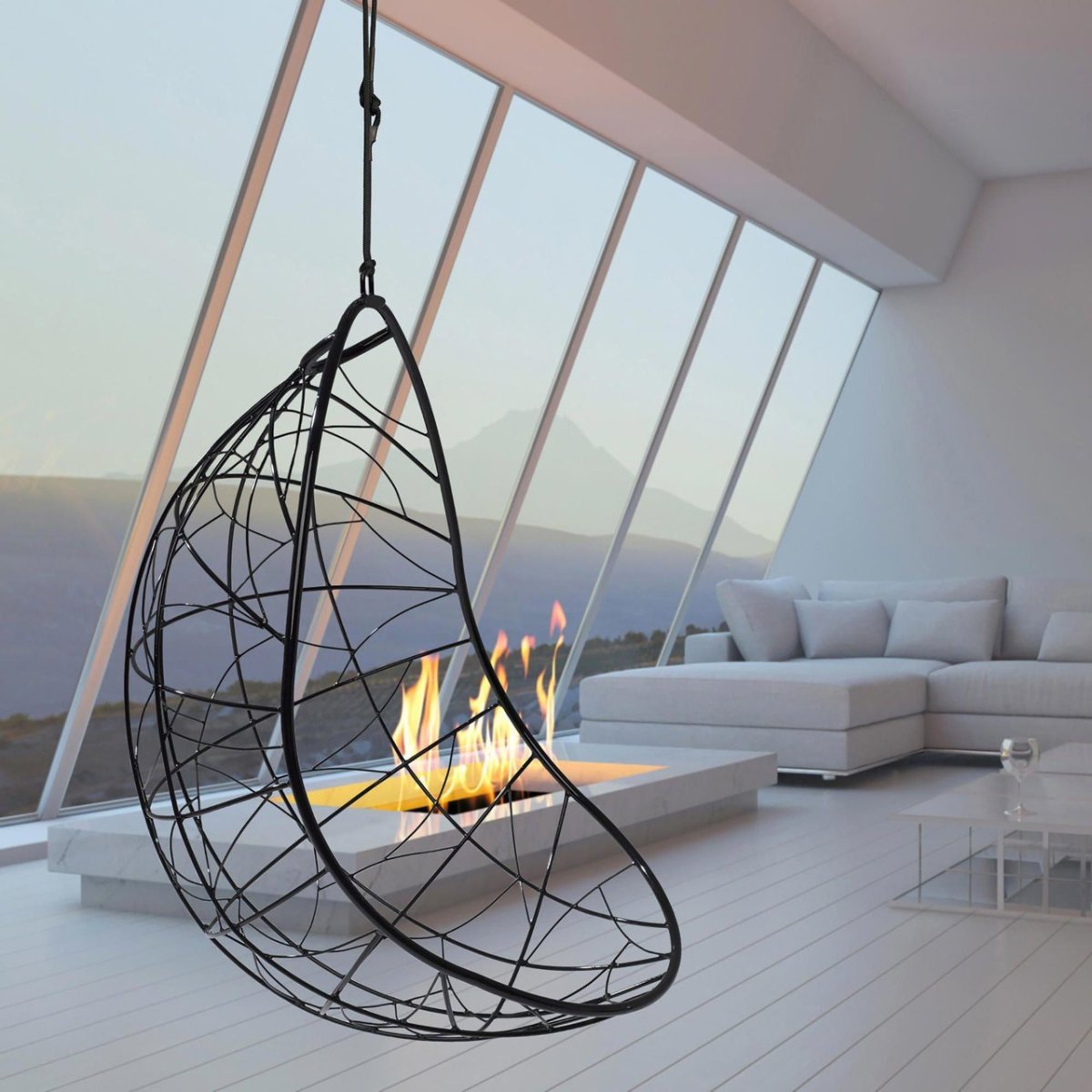 Подвесное кресло в интерьере