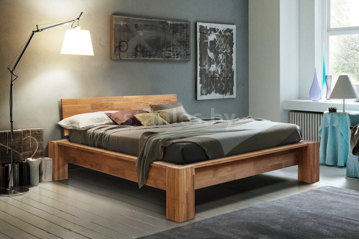 Кровать Стокгольм из массива дуба