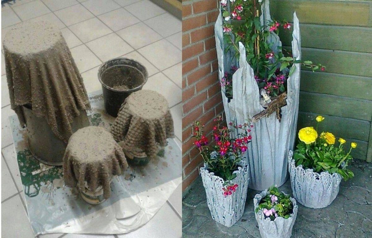 Цементные вазы для сада