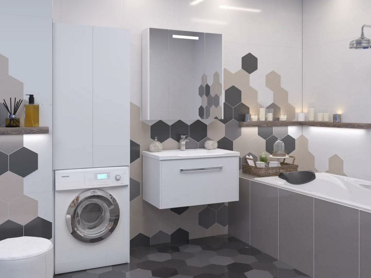 Шкаф напольный для стиральной машины 64 см Акватон