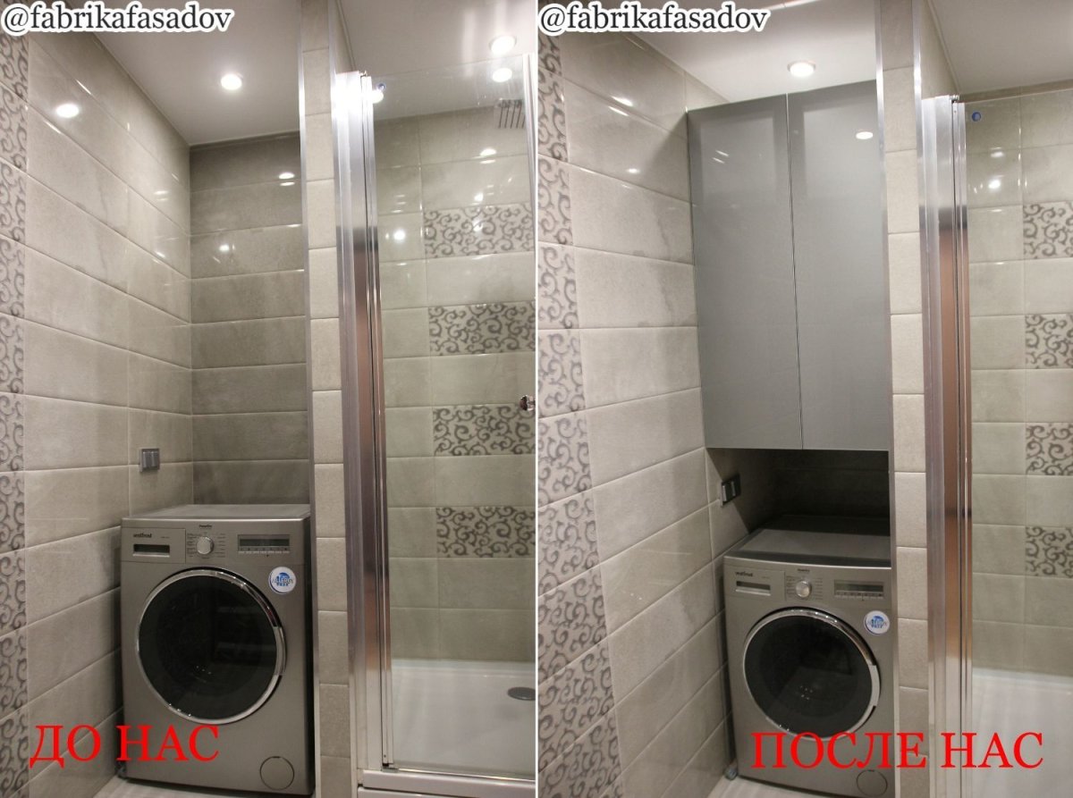 Шкаф со стиральной машиной в ванную