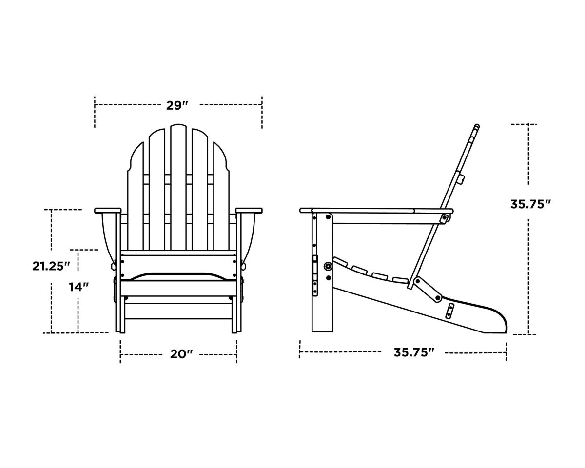 Садовое кресло Adirondack Chair чертеж