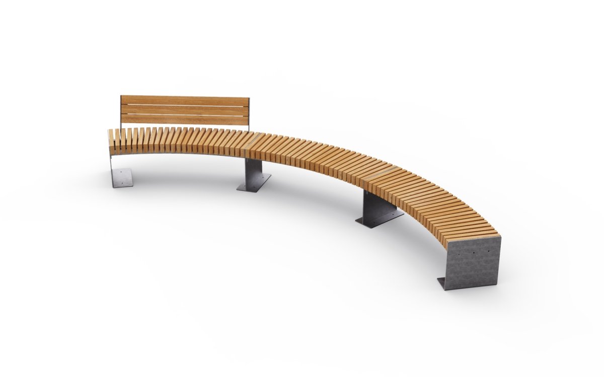 "Скамья радиусная 9900х1200х1500 мм. ООО ""Алюдеко"""