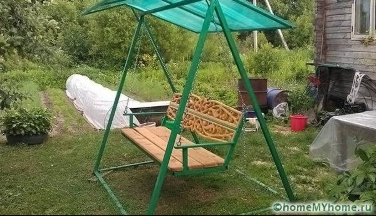 Качели садовые из металла