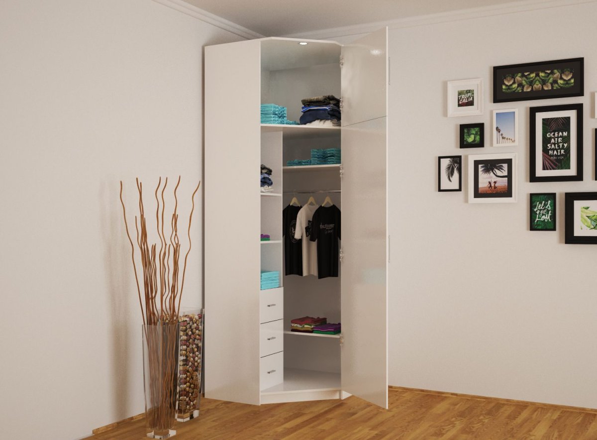 Узкий угловой шкаф