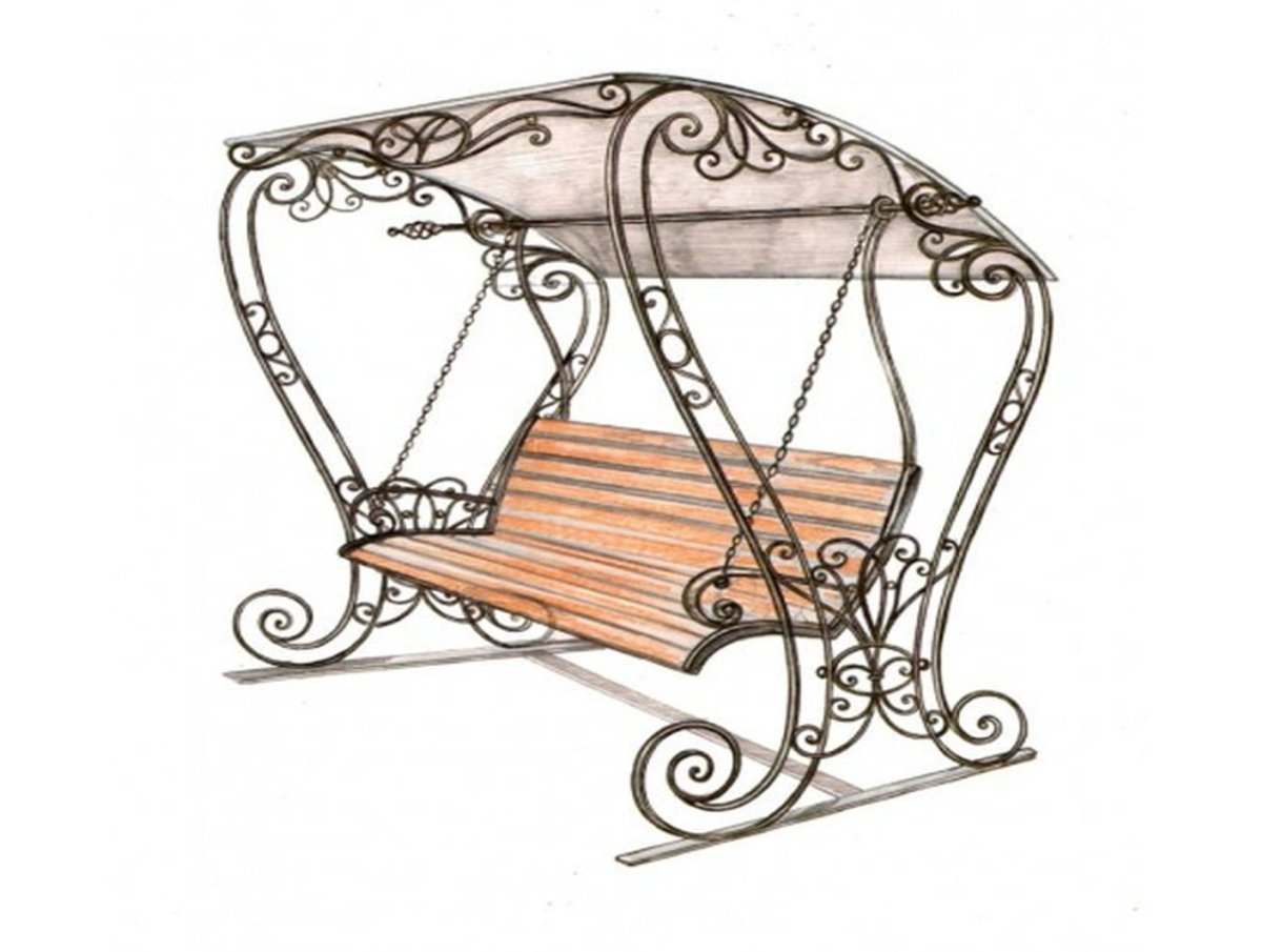 Кованые скамейки качели