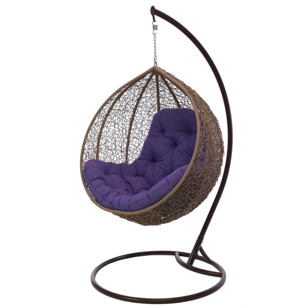 Кресло кокон из искусственного ротанга с подушкой