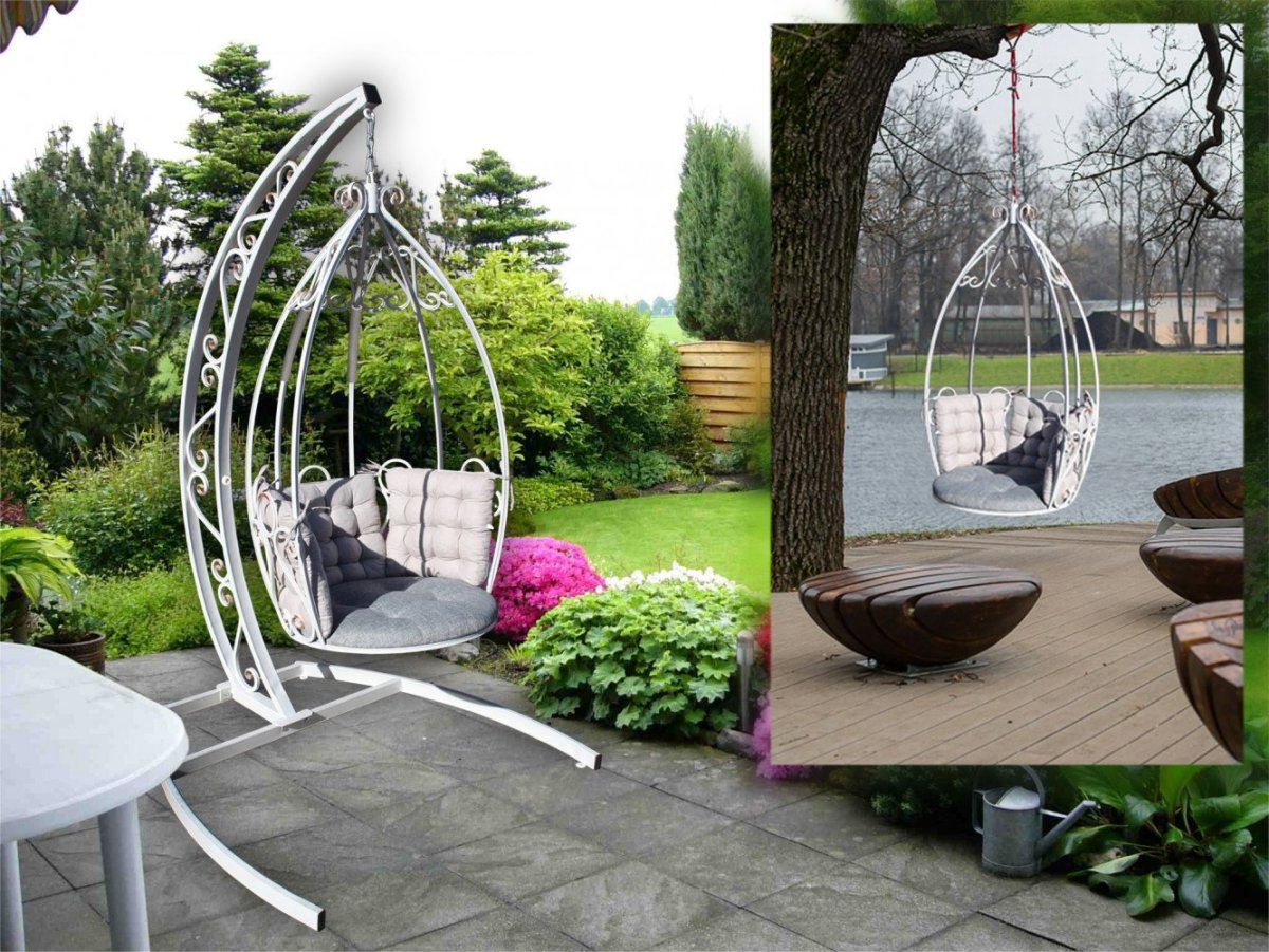 Подвесное кресло из металла