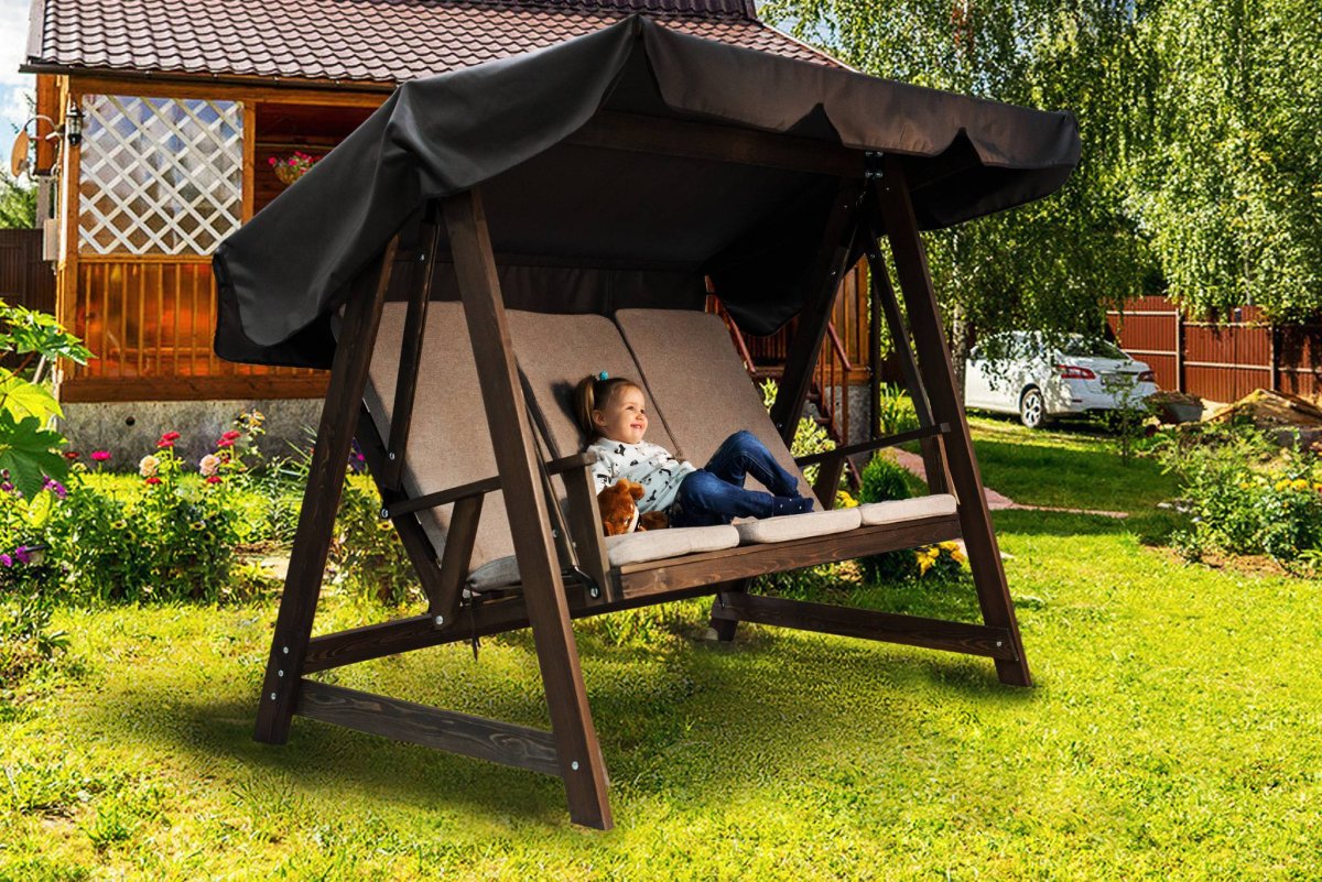 Качели садовые деревянные