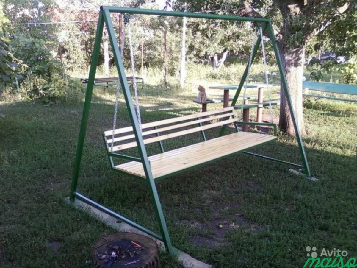 Садовые качели из профильной трубы