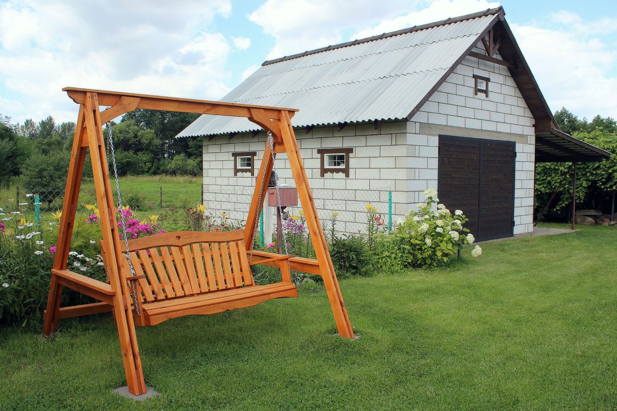 Качеля Садовая деревянная