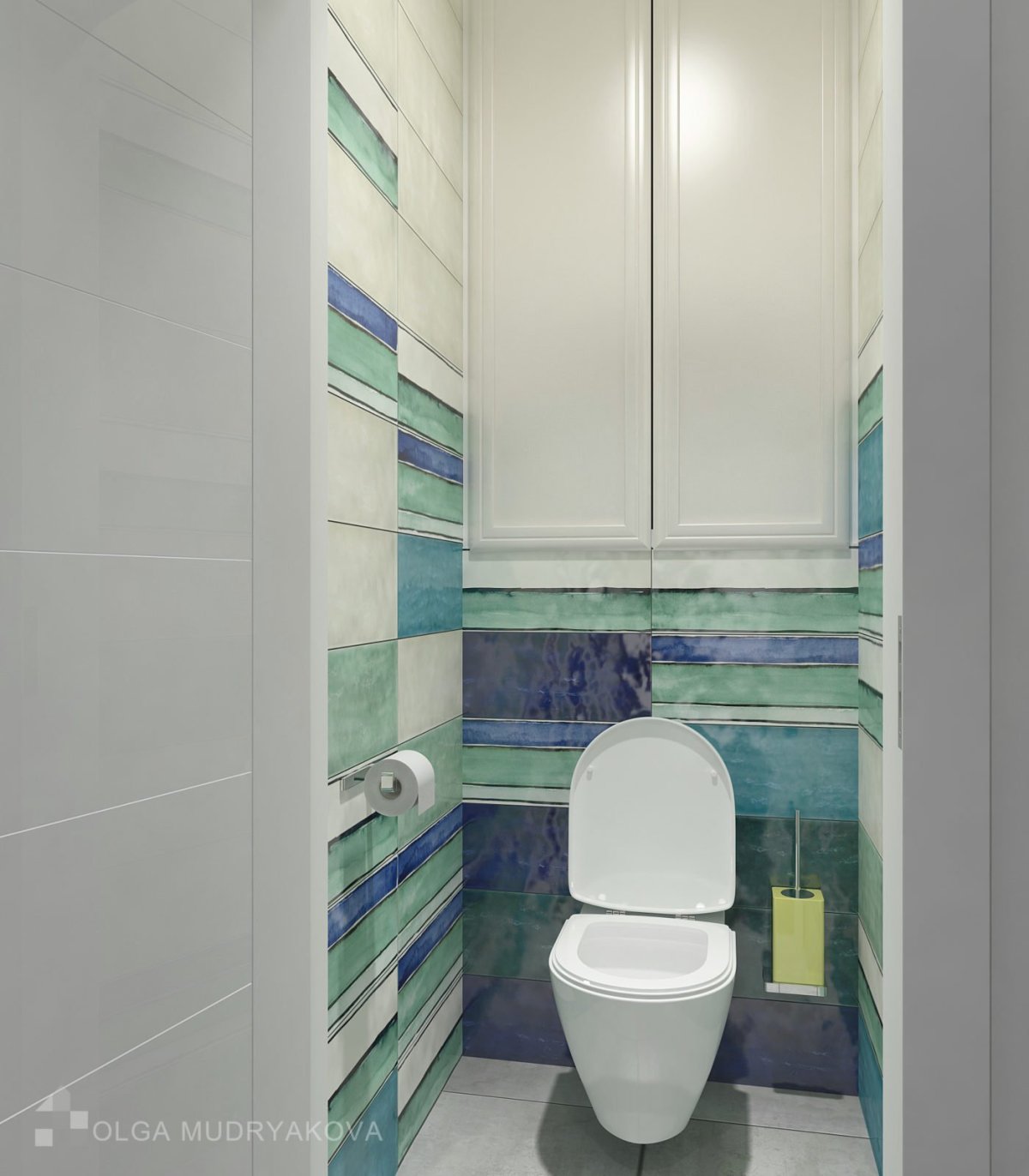 Туалет с инсталляцией и шкафом