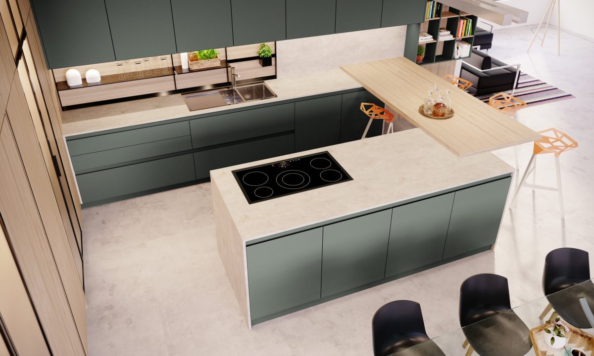 Кухни Fenix Verde Comodoro 0750