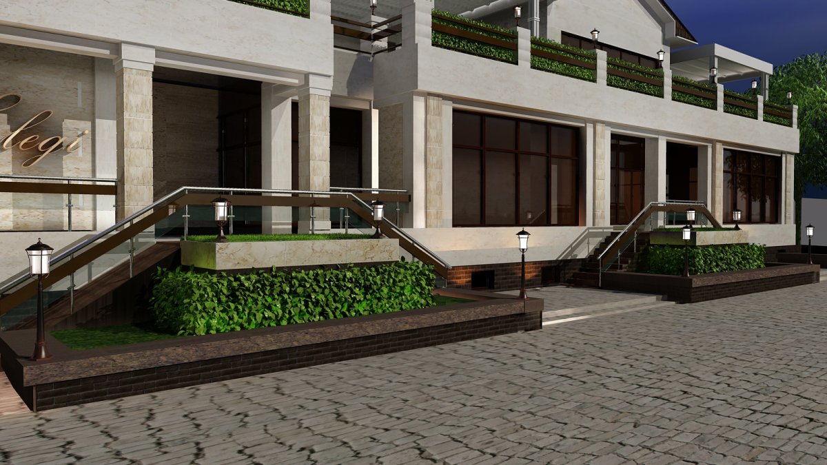 Дизайн экстерьера кафе классика