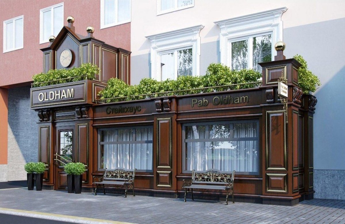 Деревянный фасад магазина