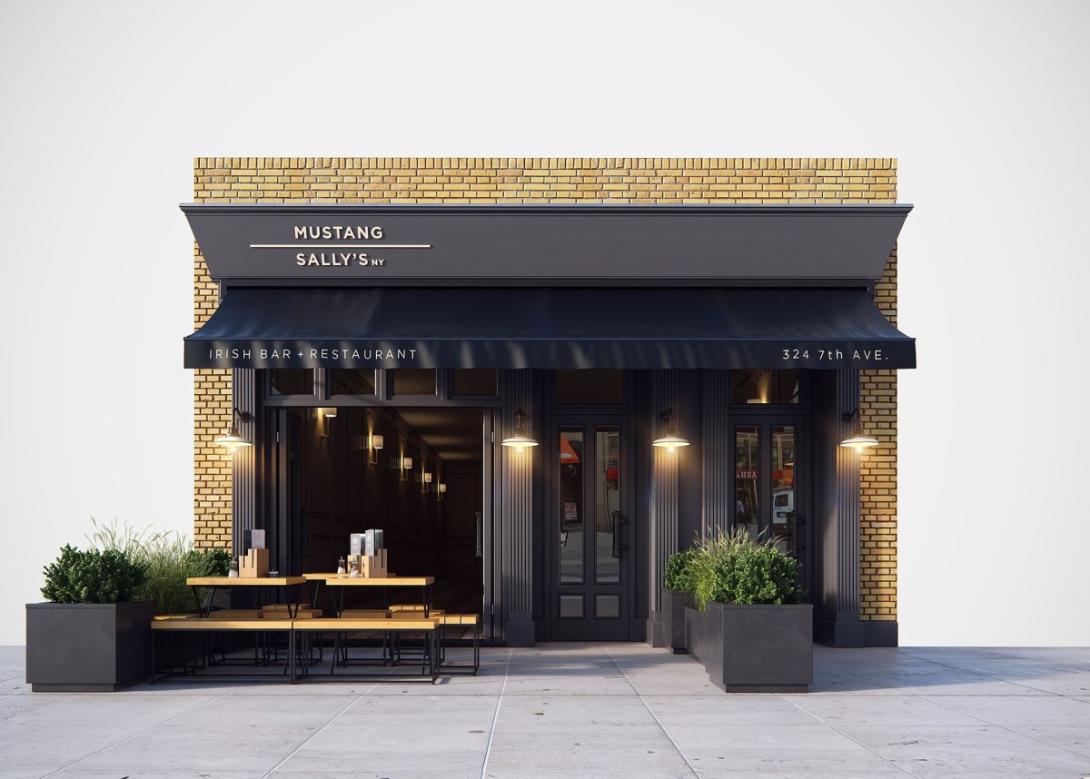 Фасады кафе и ресторанов