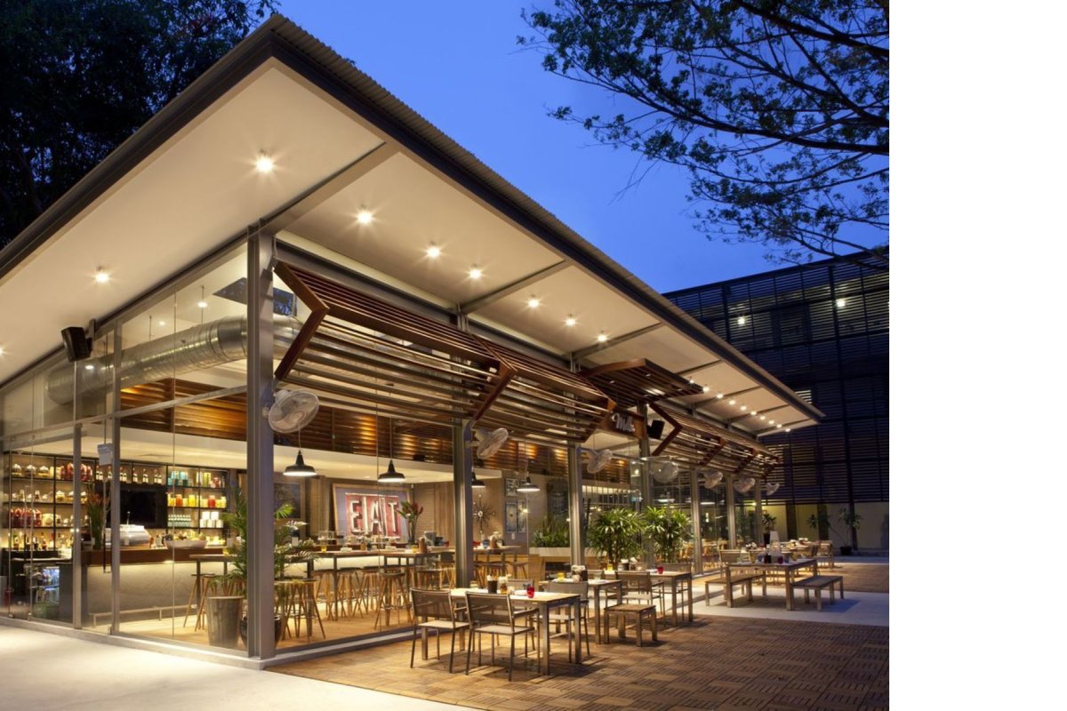 Фасады ресторанов в современном стиле