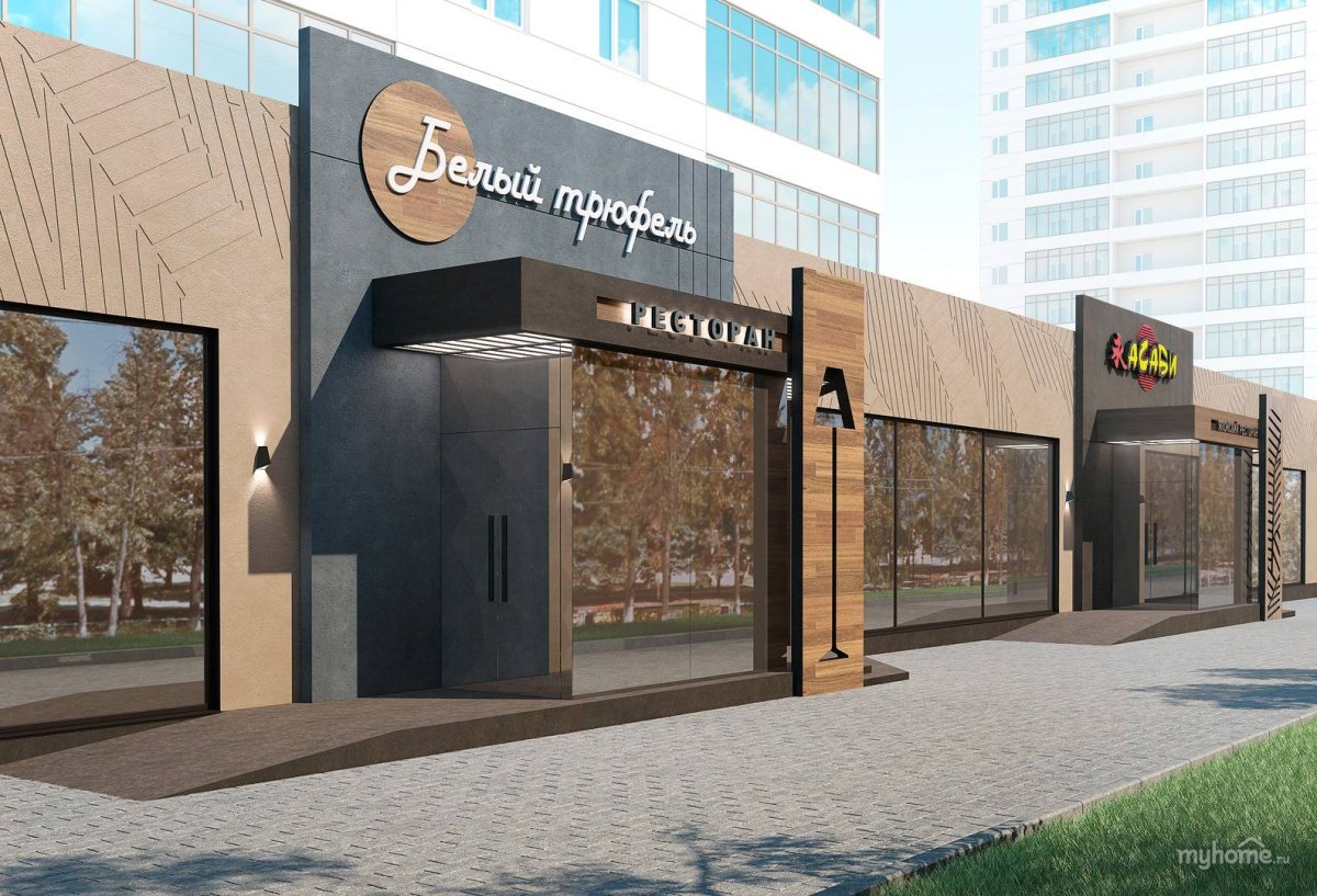 Современные фасады магазинов