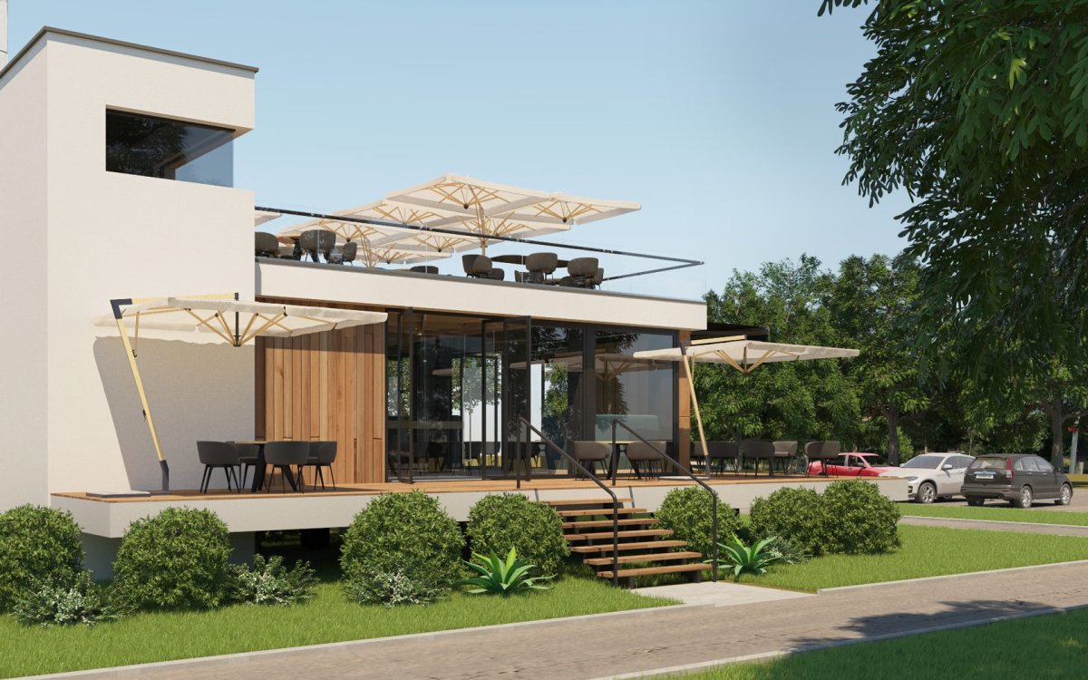 Проект здания кафе