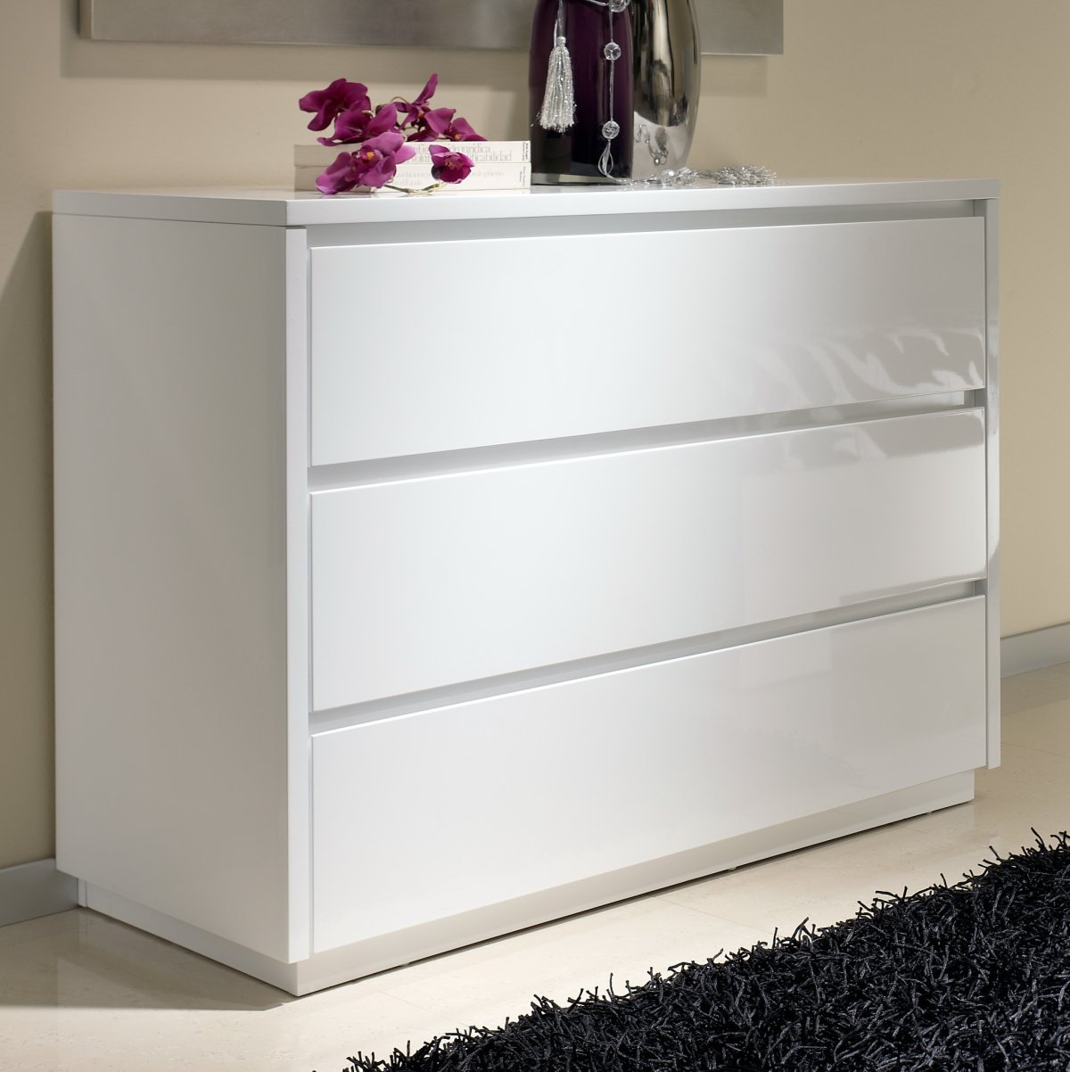 Комод Глосс белый глянец