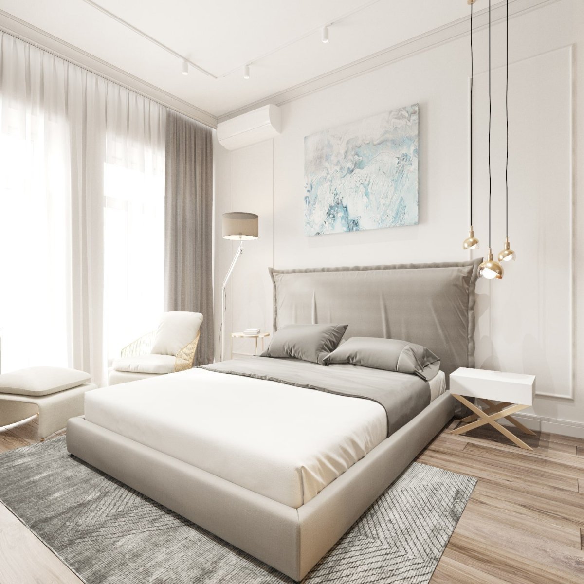 Декор спальни в светлых тонах