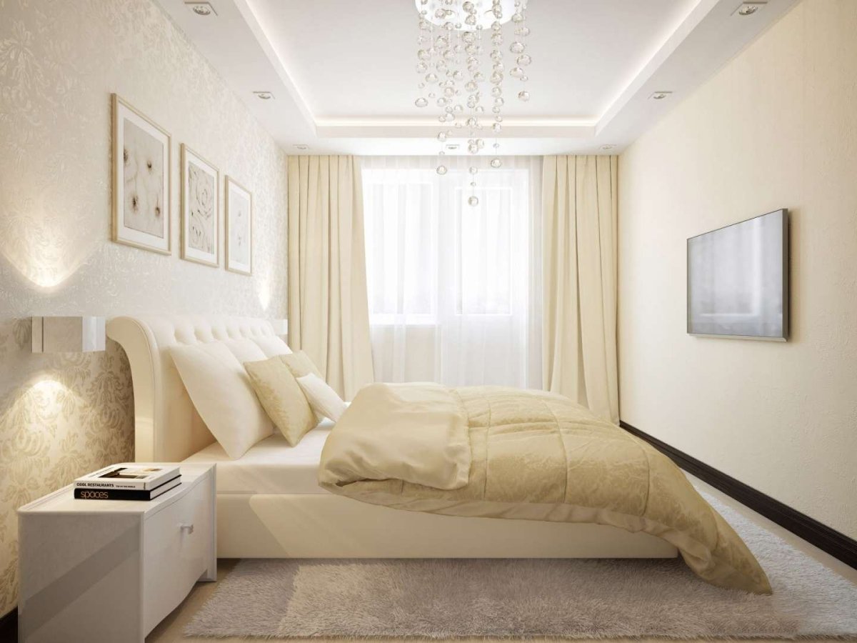 Спальняв бежевых тонпах