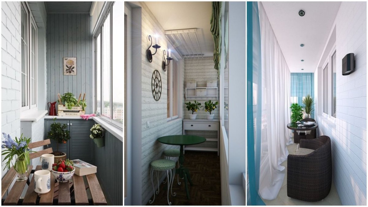 Отделка маленького балкона