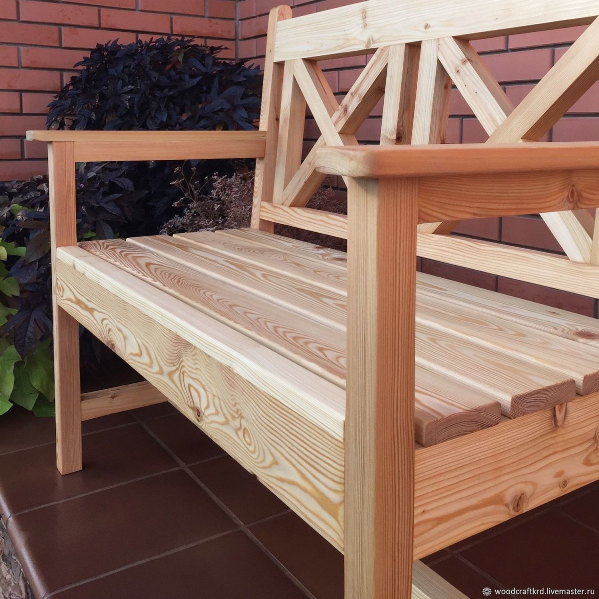 Скамейка Садовая деревянная