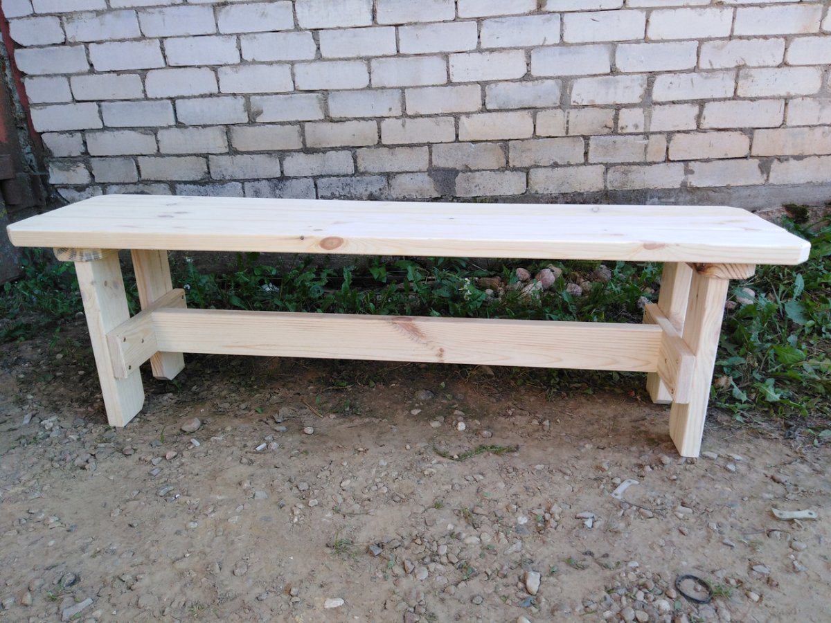 Скамья из сосны без спинки kpl202-0601