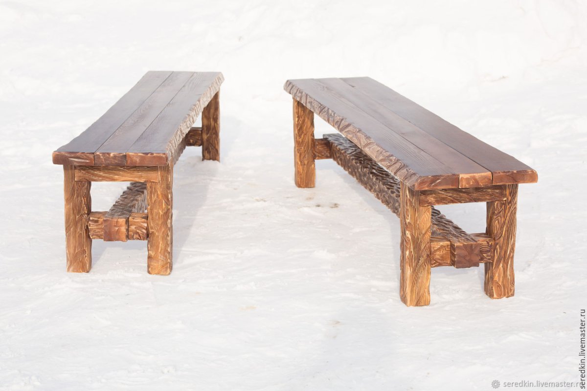 Скамейка деревянная без спинки