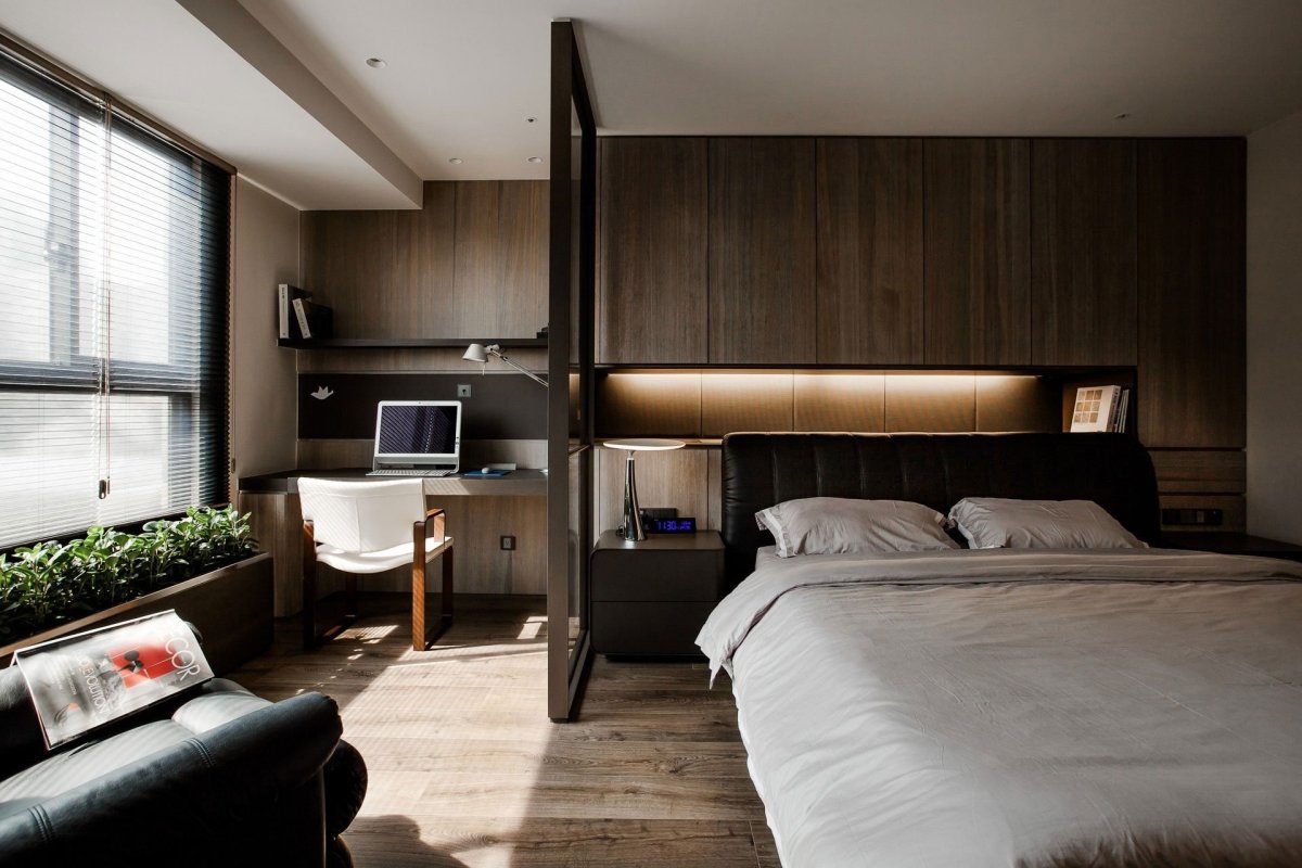 Дизайн спальни с рабочим местом