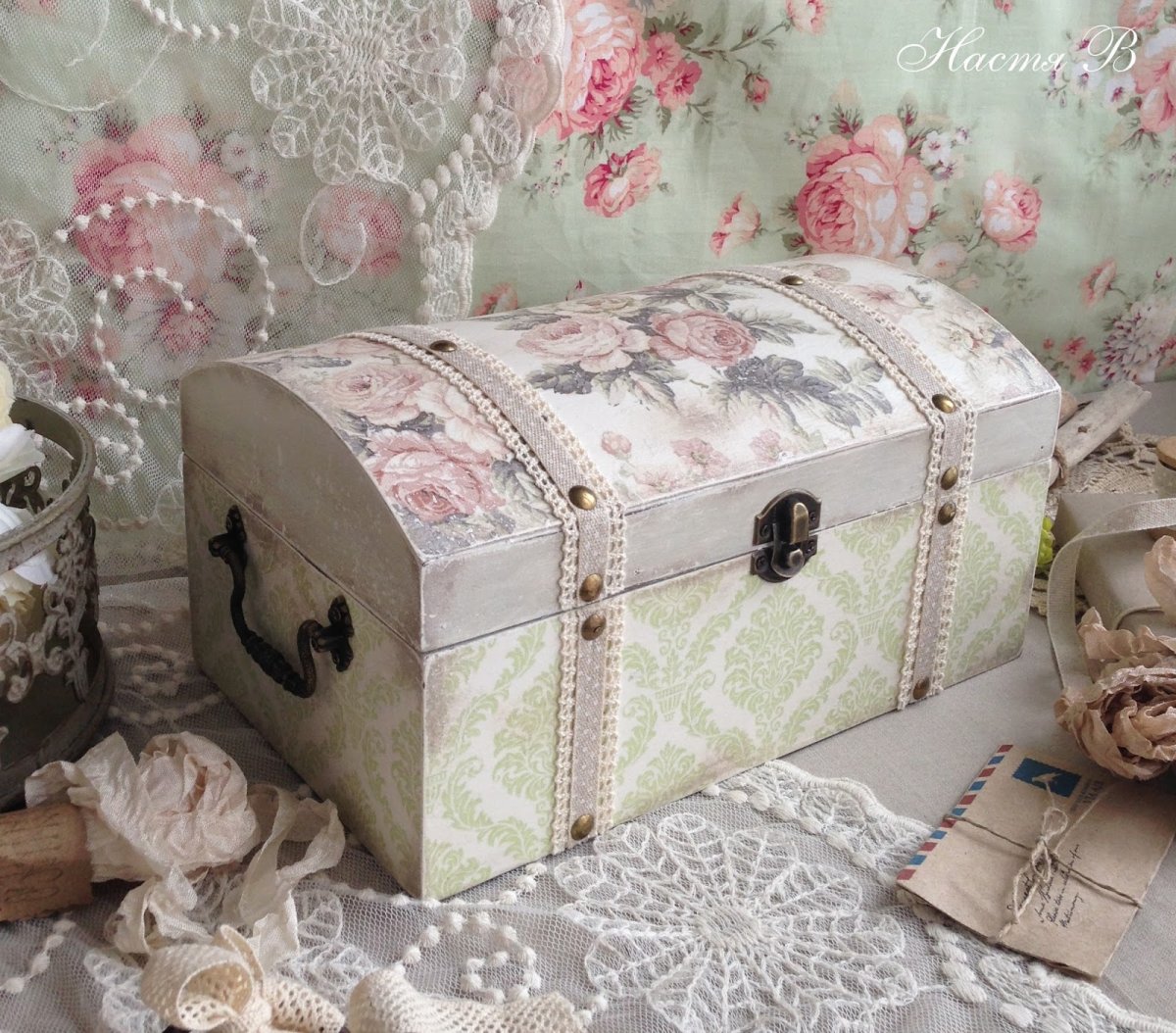 Декупаж шкатулки шебби Шик