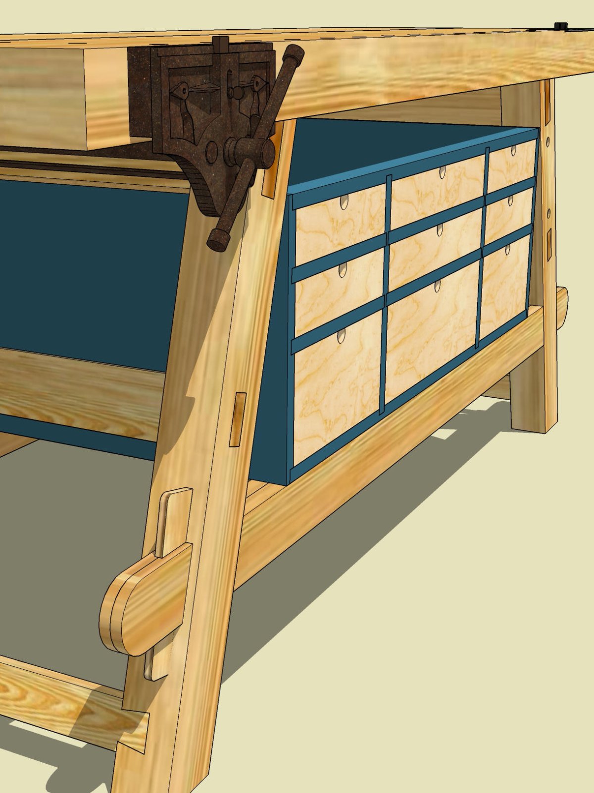 Верстак столярный Sketchup