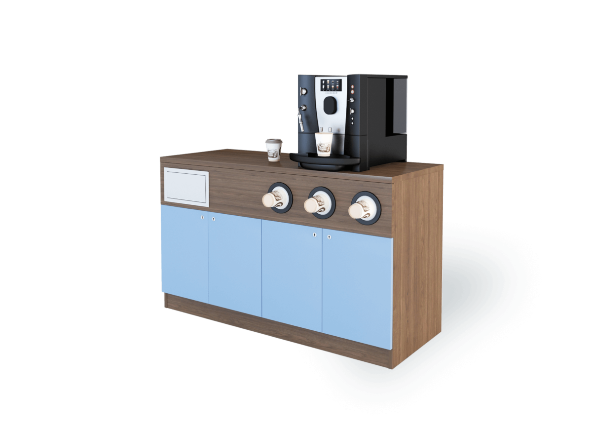 Тумба под кофемашину с диспенсерами под стаканы нержавейка ЦМИ