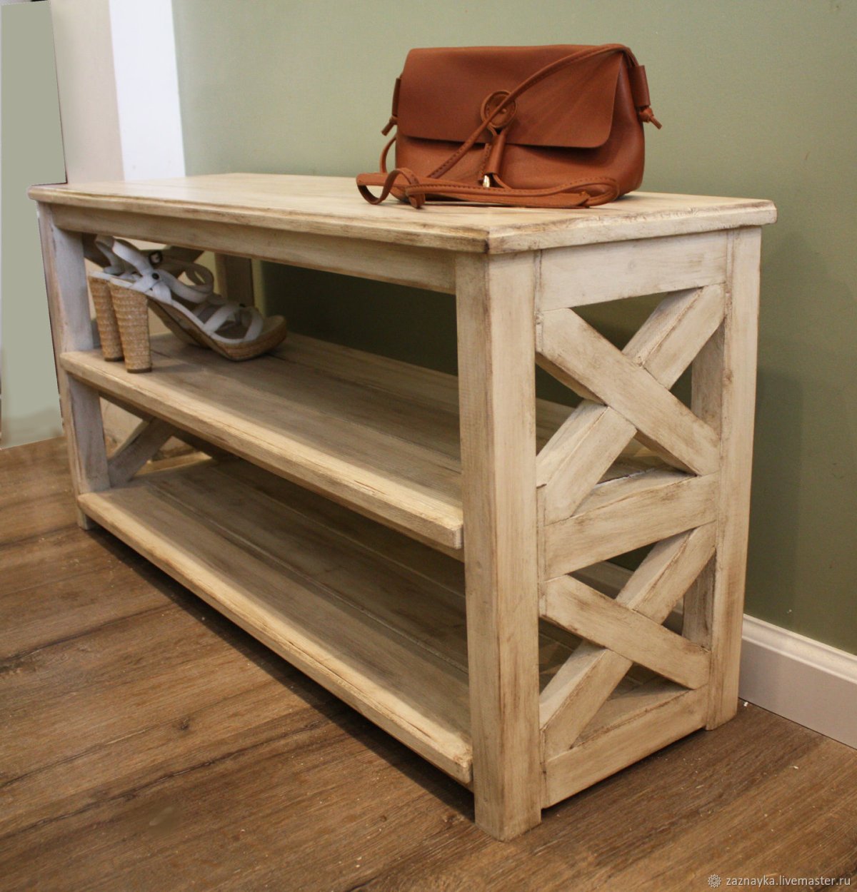 Полка обувная деревянная
