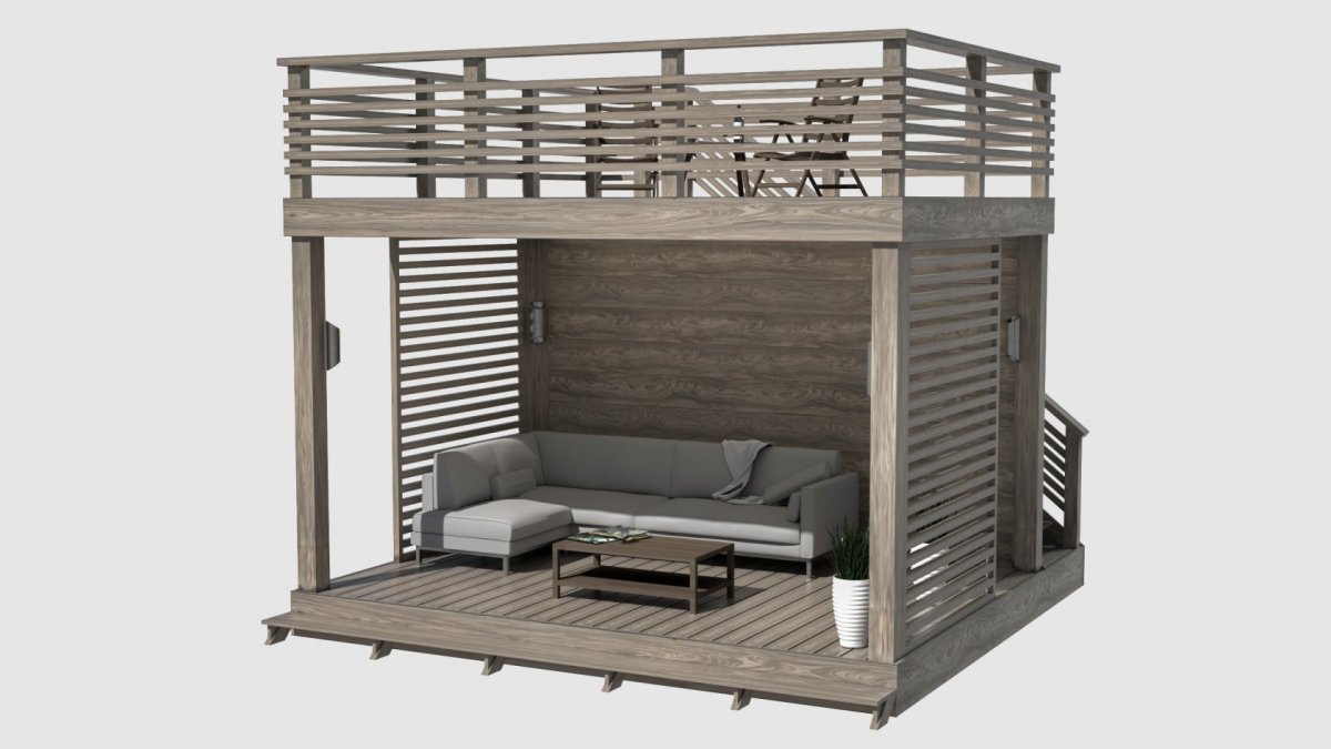 Двухэтажная беседка