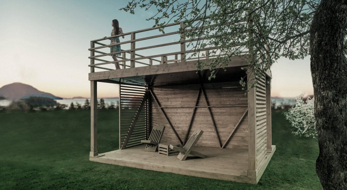 Двухэтажная беседка