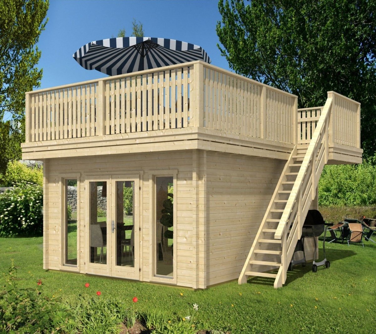 Двухэтажная беседка