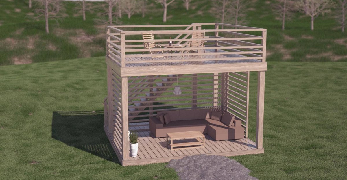 Двухъярусная беседка