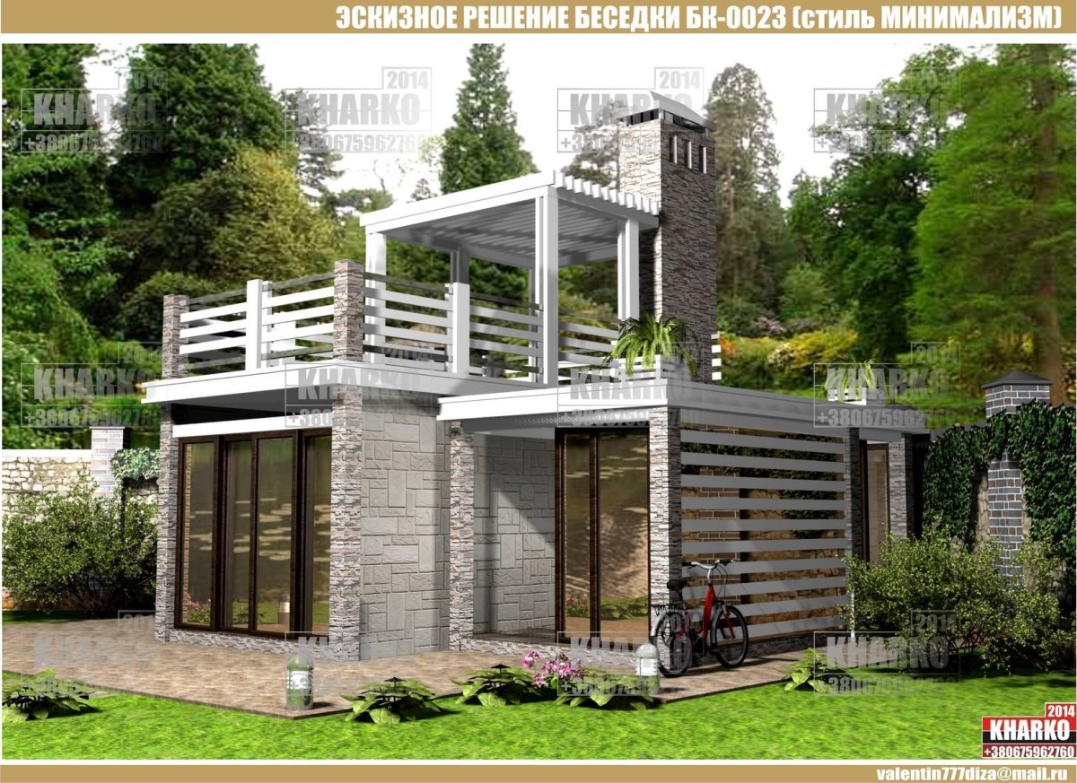 Современная двухэтажная беседка