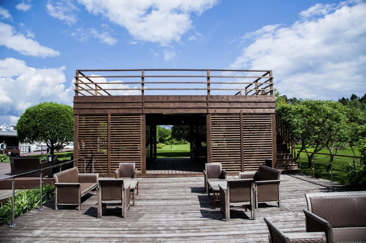Пергола деревянная для беседки в стиле лофт