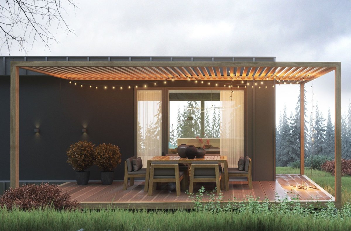 Пергола в стиле Райт