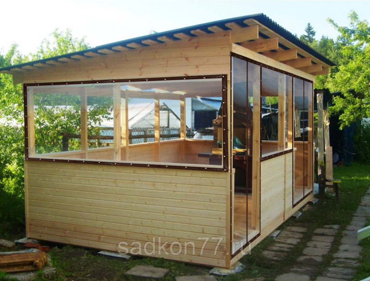 Беседка односкатная 3х4 закрытая