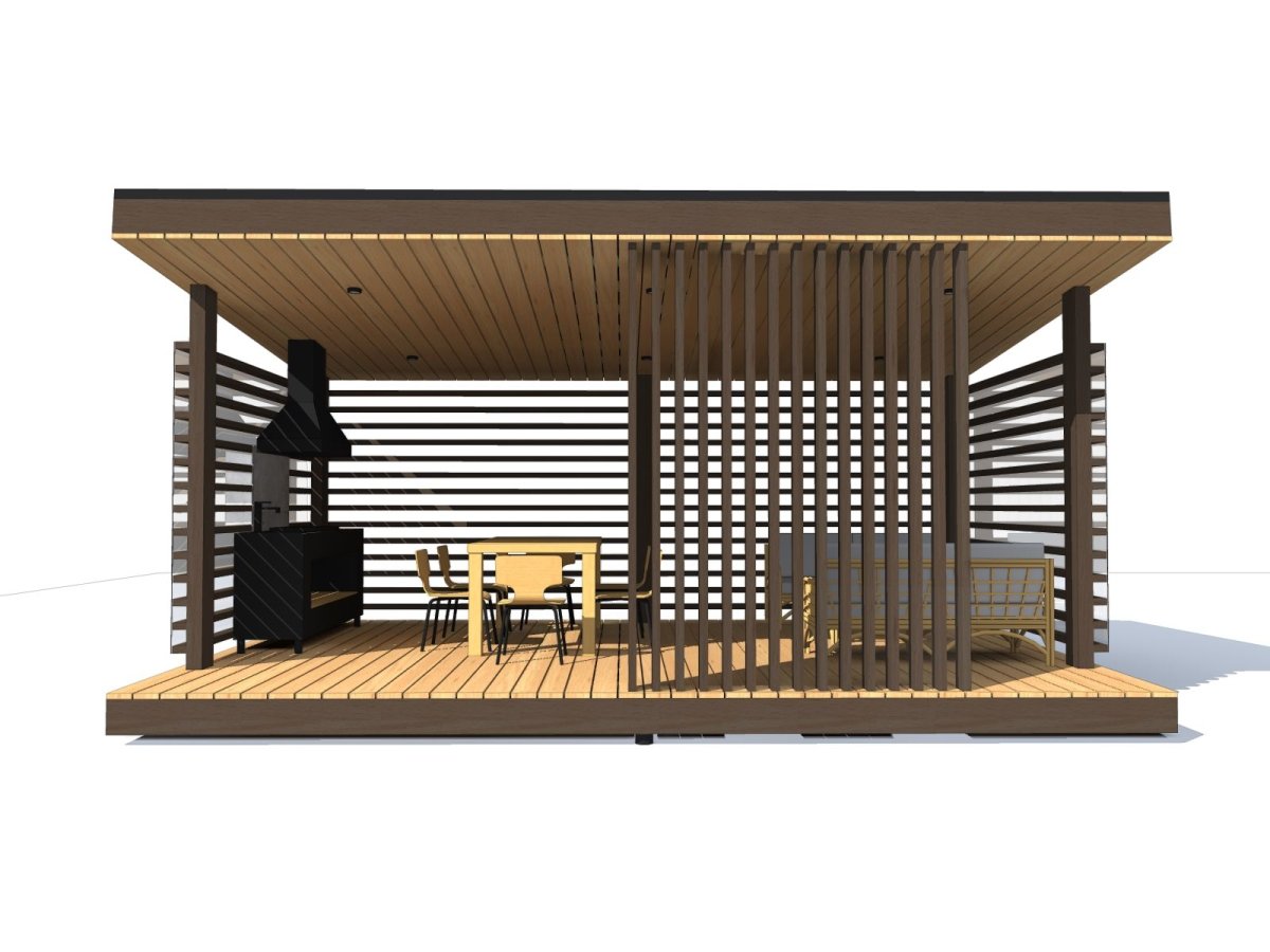 Беседка с мангальной зоной