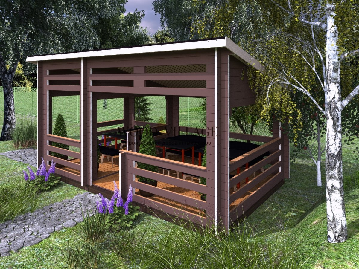 Беседки 6 на 5 односкатная