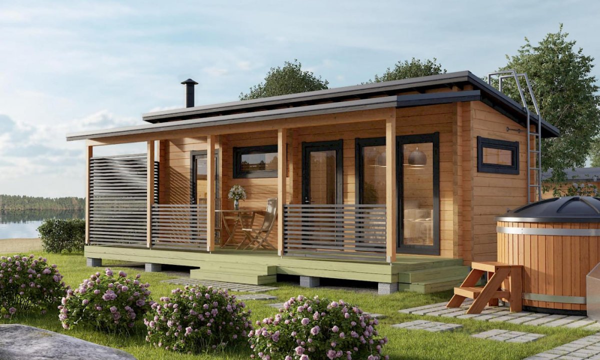 Баня из бруса с односкатной крышей проекты