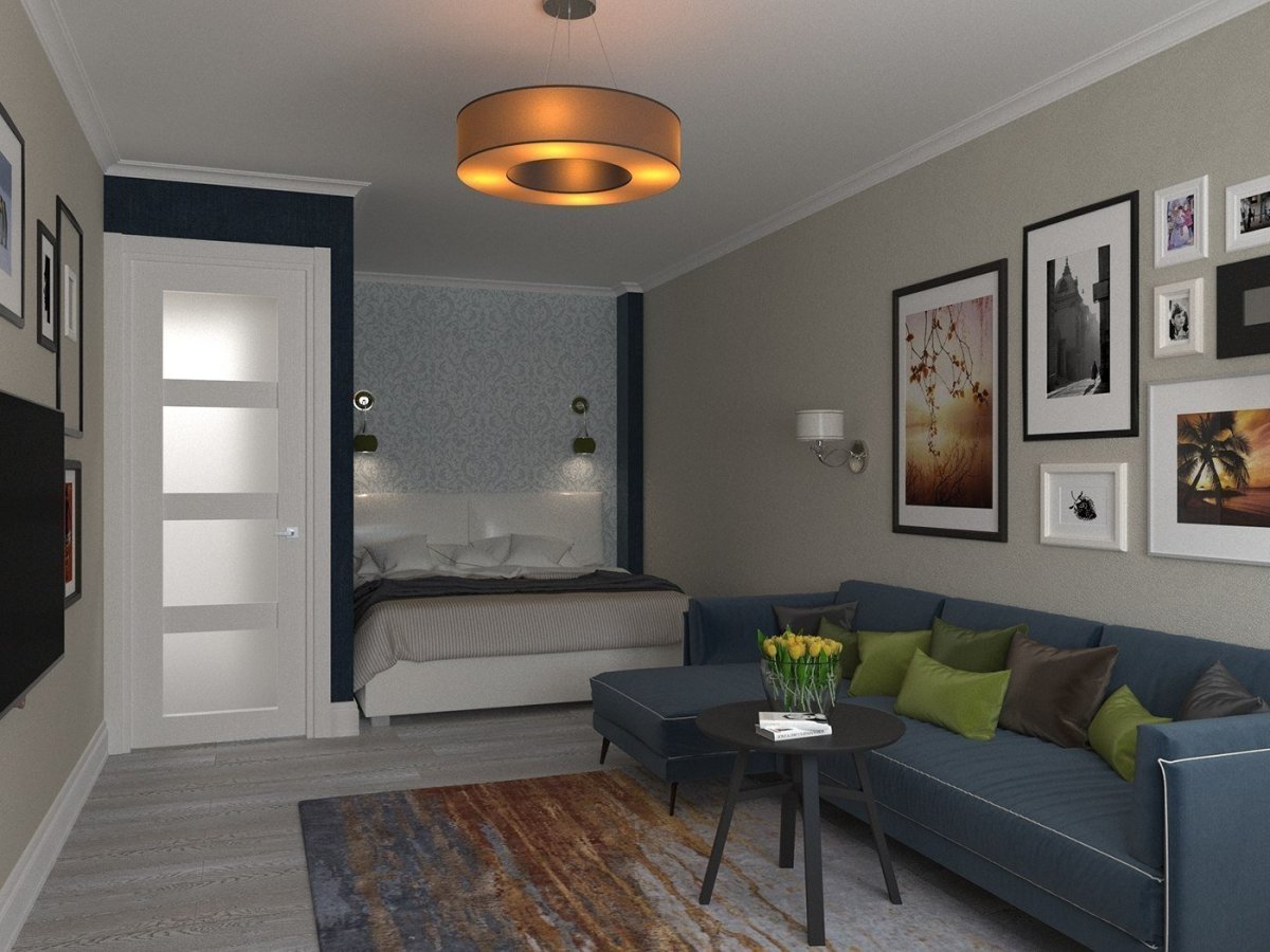 Интерьер однушки с нишей