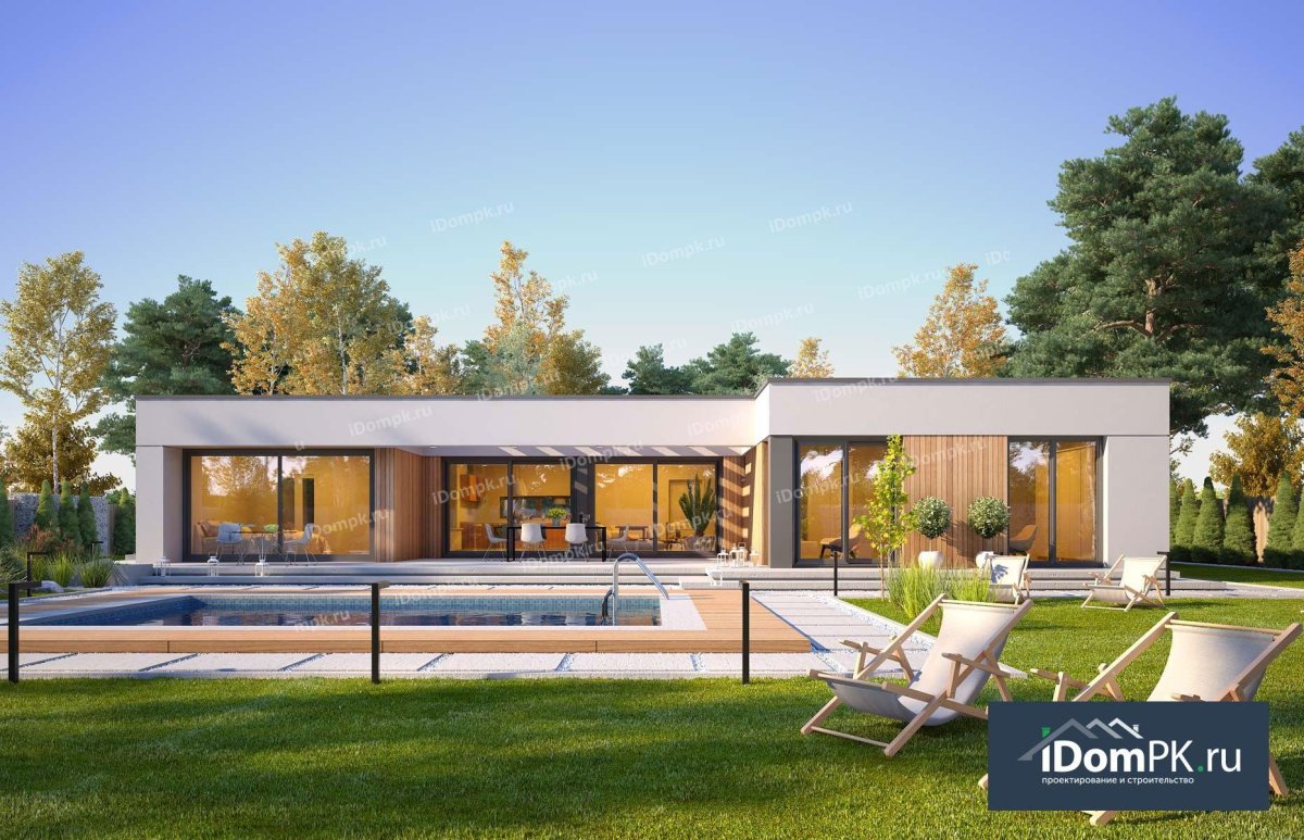 Современный одноэтажный дом