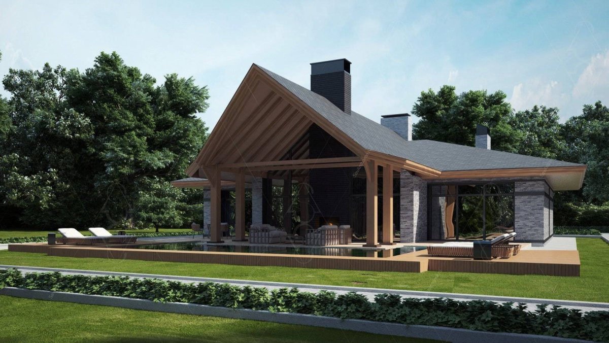 Одноэтажный дом Хонка с террасой